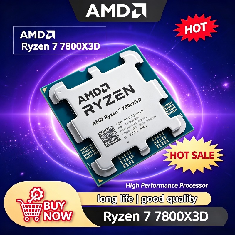 Amd Cpu Ryzen 7 - معالج AMD R7 7800X3D، 8 نوى
