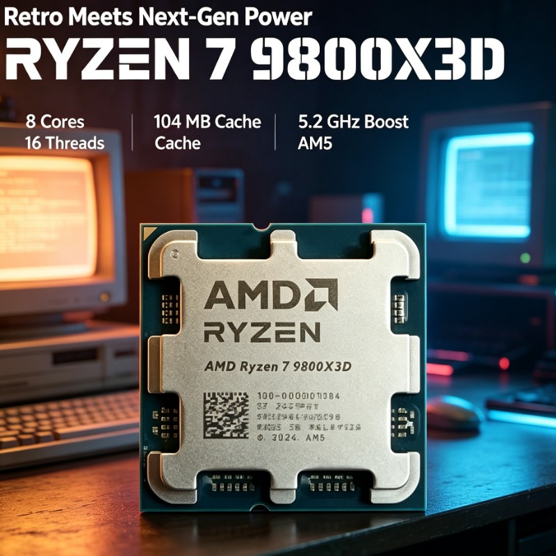 Amd Cpu Ryzen 7 - معالج AMD Ryzen 7 9800X3D للكمبيوتر