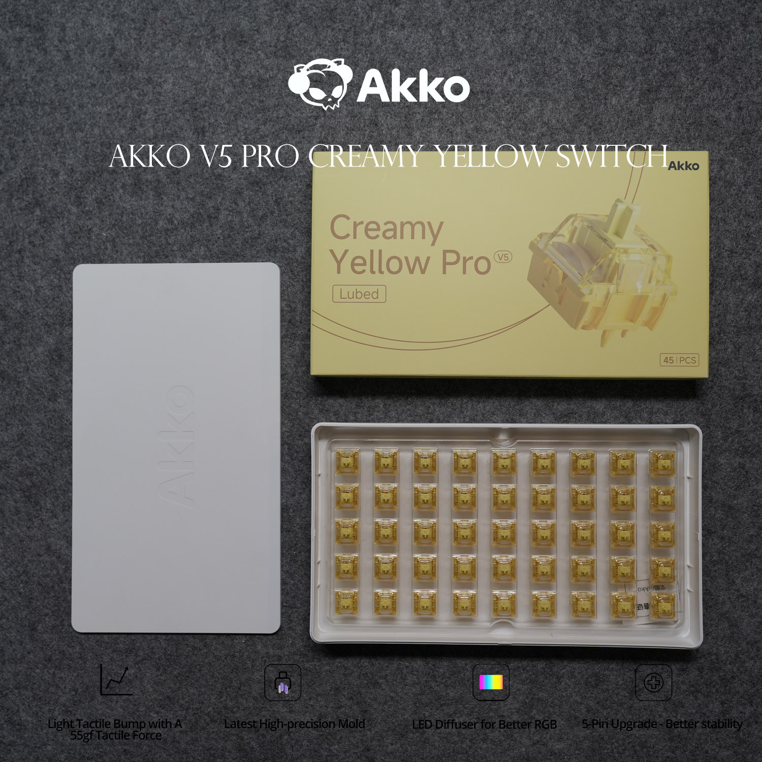 Akko V5 Pro مفتاح أصفر كريمي 5 - مراجعة Keyboard Lube Kit وسعره